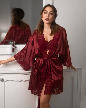 Kimono mini Diane - Vinotinto