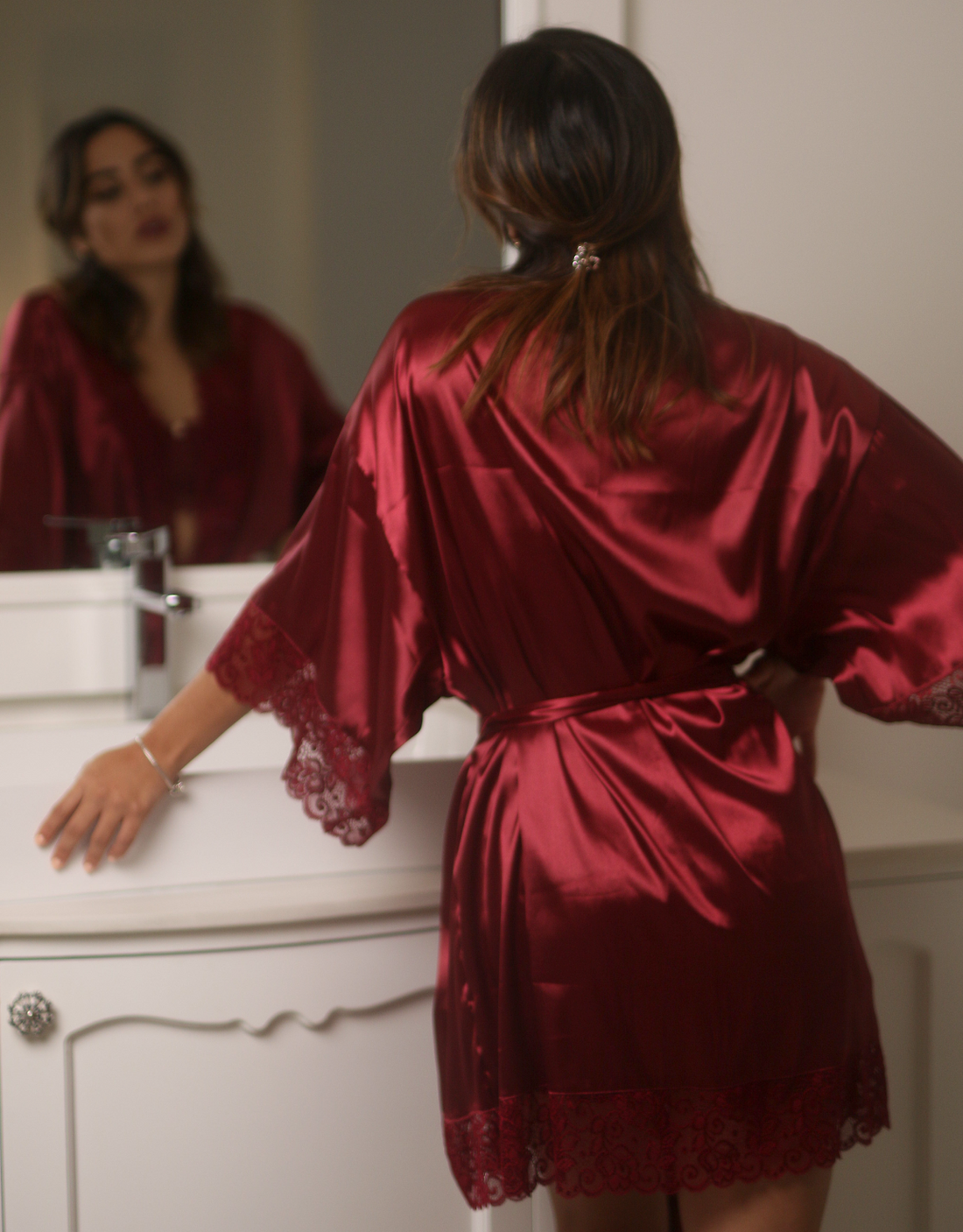 Kimono mini Diane - Vinotinto