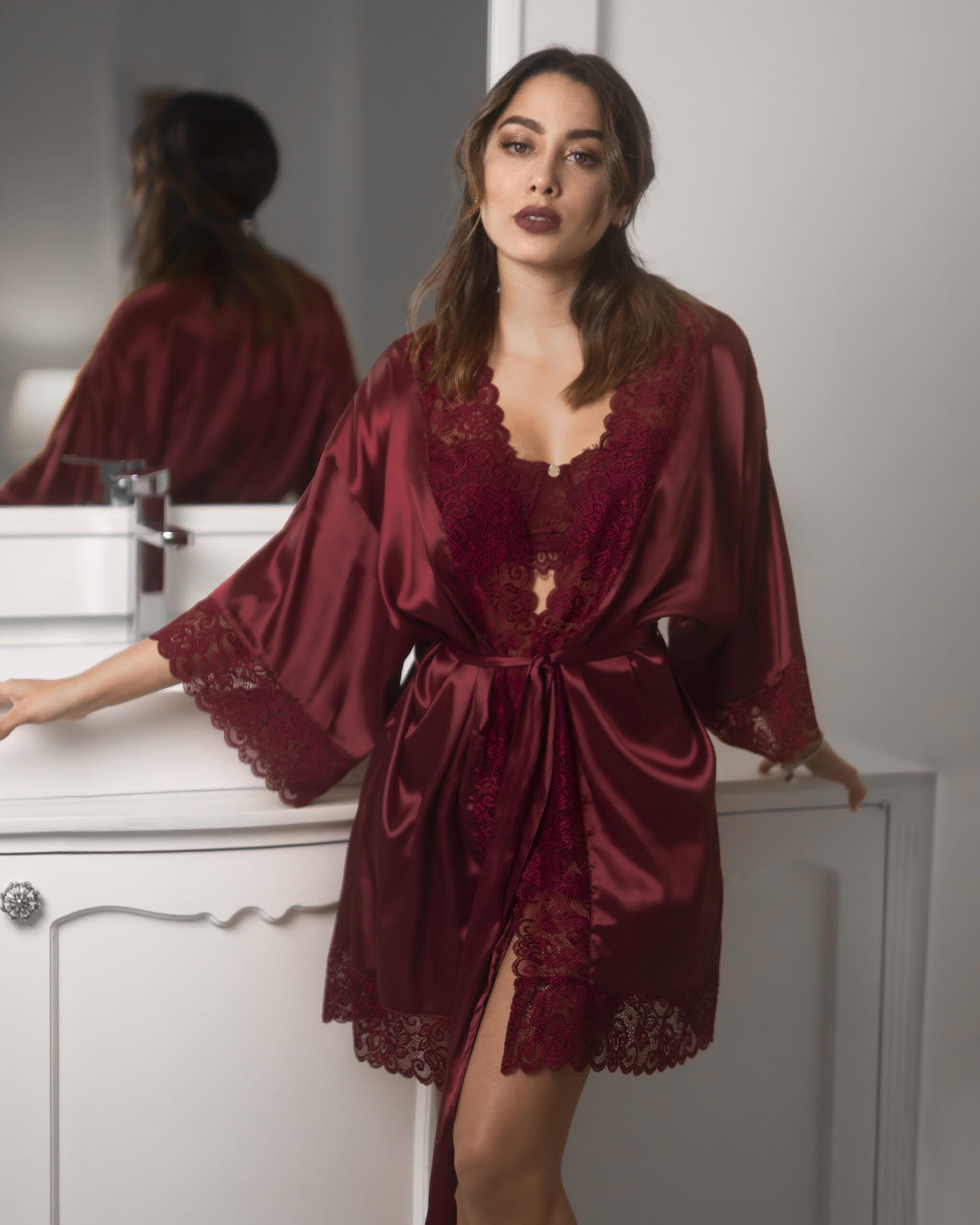 Kimono mini Diane - Vinotinto