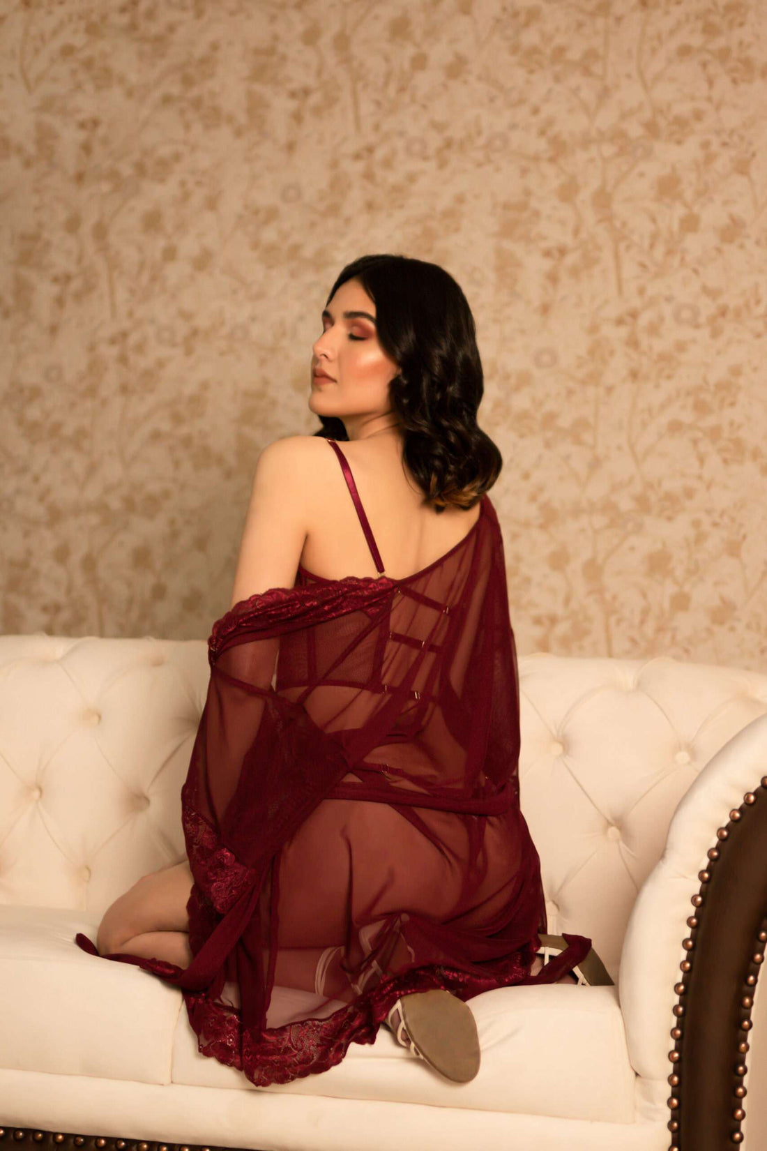 Kimono mini Lynsey - Vinotinto